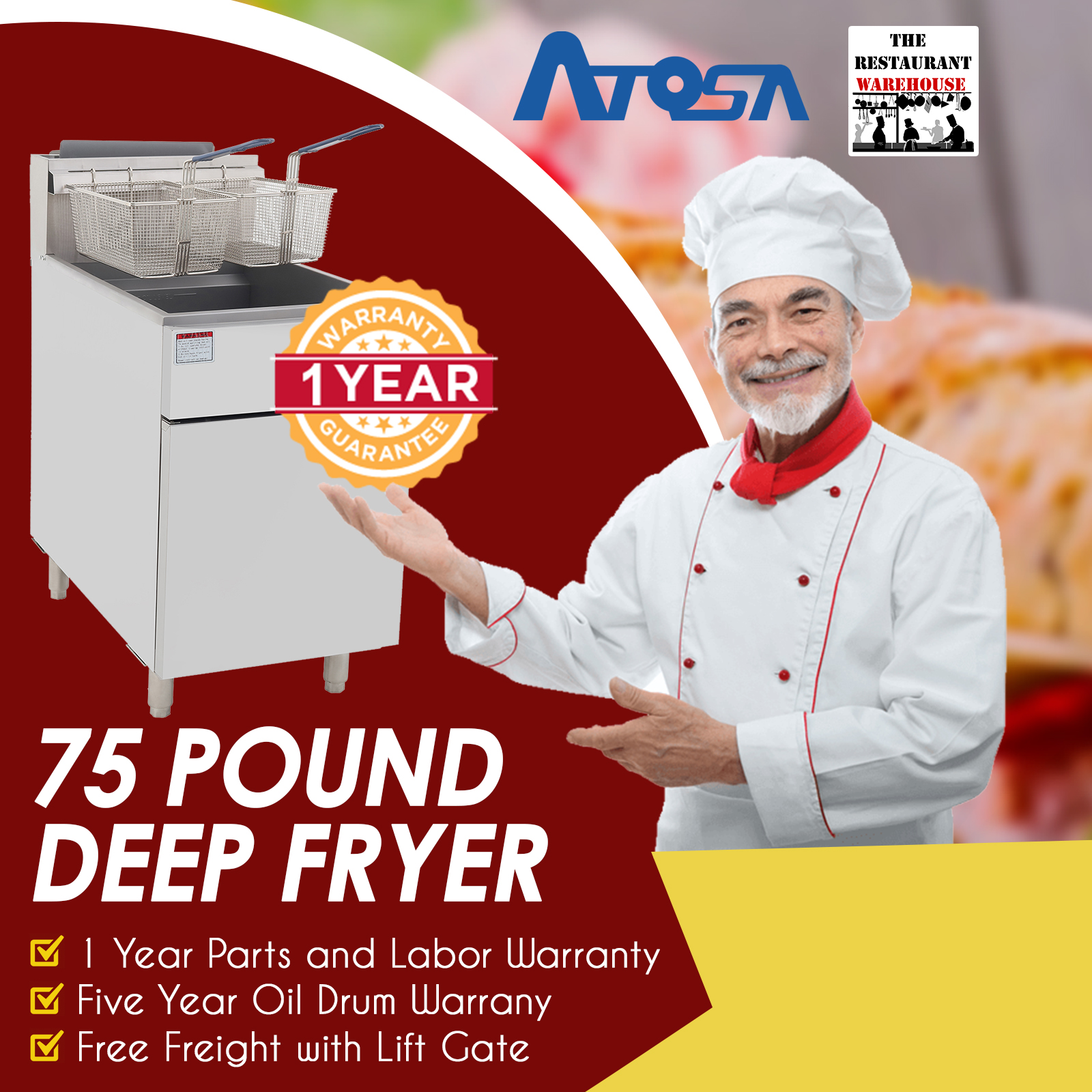 Atosa ATFS-75 75 LB Deep Fryer