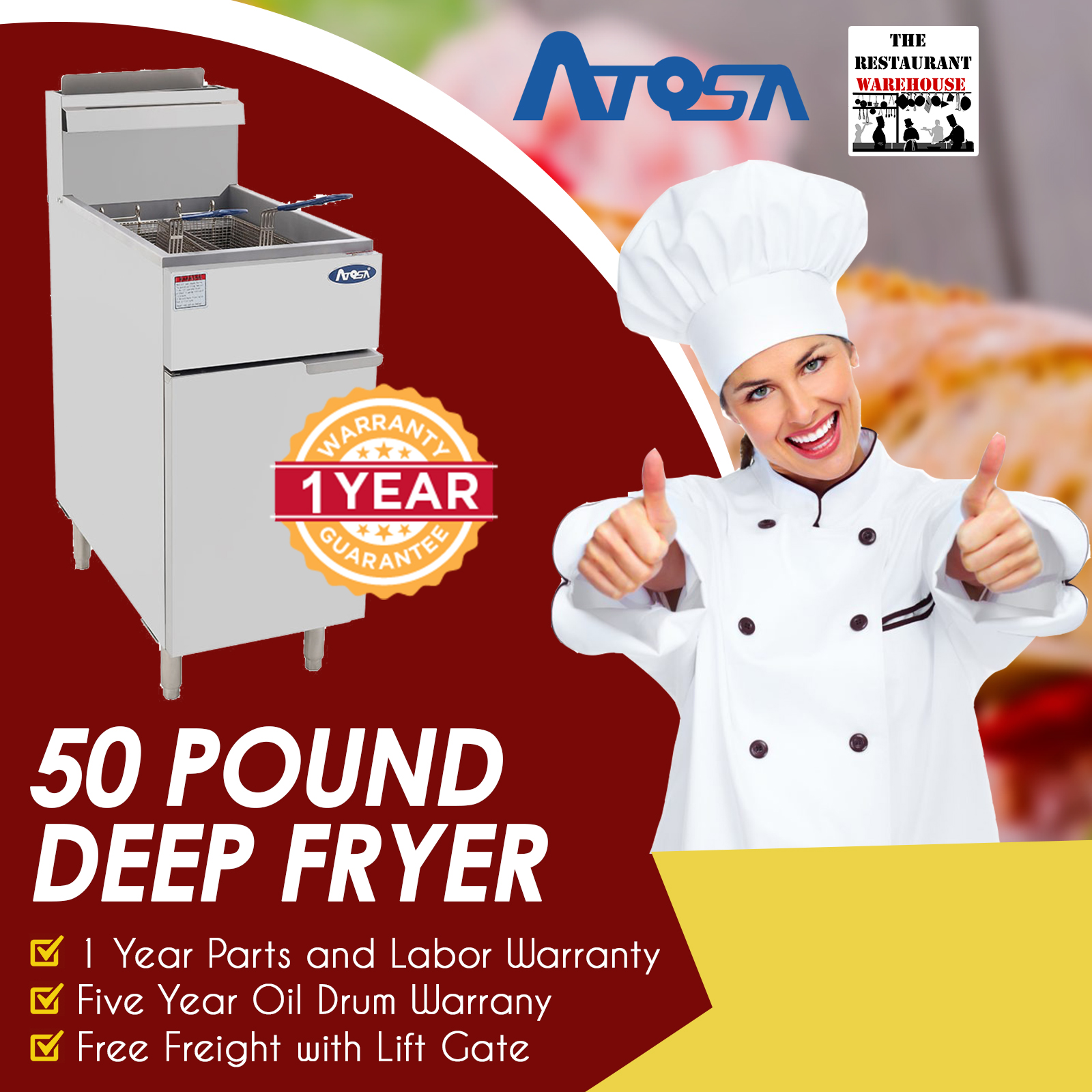 Atosa ATFS-50 50 LB Deep Fryer