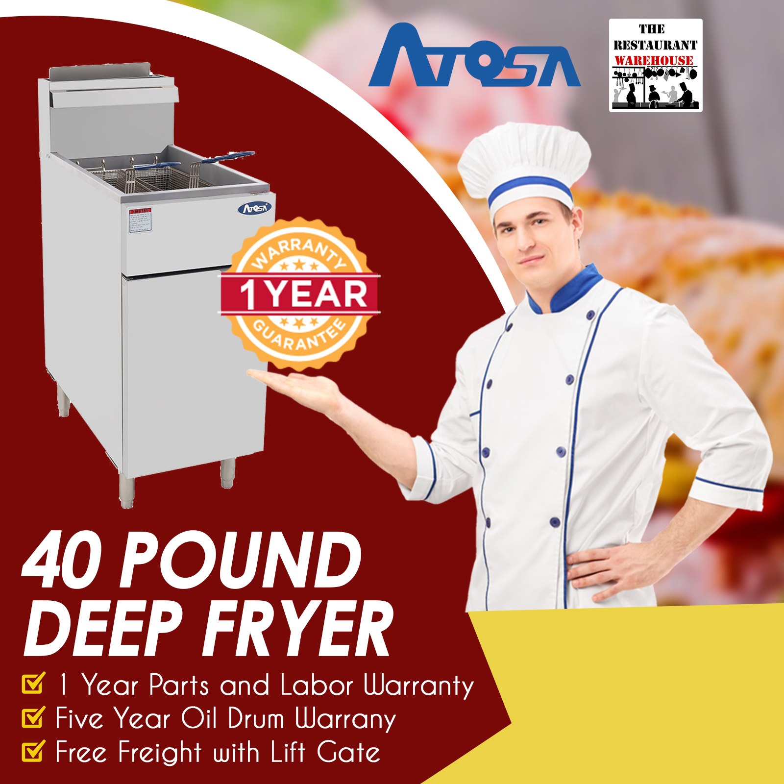 Atosa ATFS-40 40 LB Deep Fryer